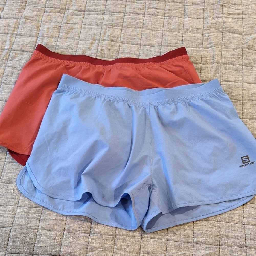 Salomon Red and Blue Athletic Shorts
